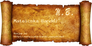 Mateicska Bandó névjegykártya